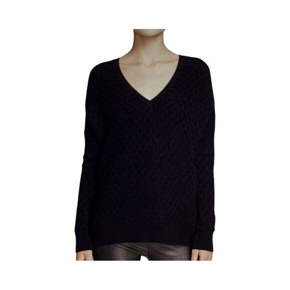 VINCE V-NECK TEXTURED SWEATER. - Picture 1 of 8